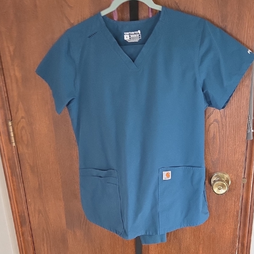 Carhartt Teal V-Neck Scrub Top